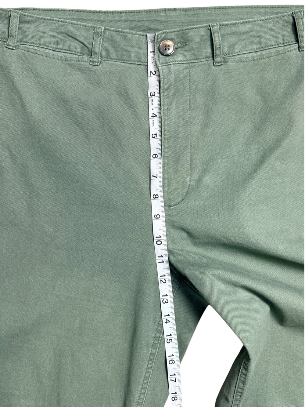 Old Navy Wide Leg Crop Pants Women’s 12 Sage Green Stretch Chino - Picture 5 of 8